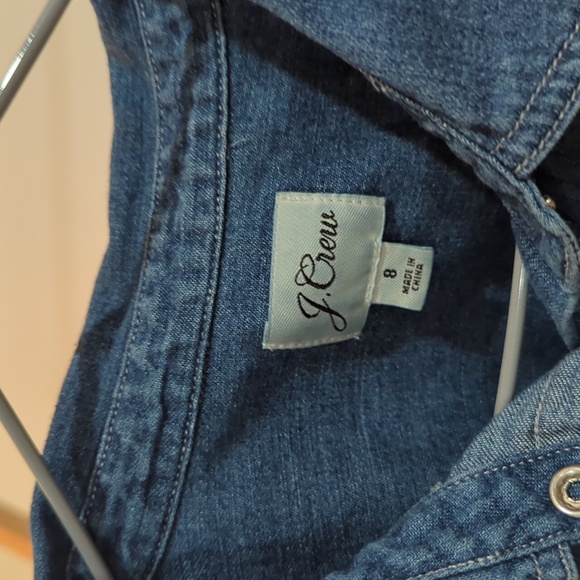 J. Crew Jean Shirt Dress Long Sleeve Collard Pockets Fall Dress - Picture 2 of 8